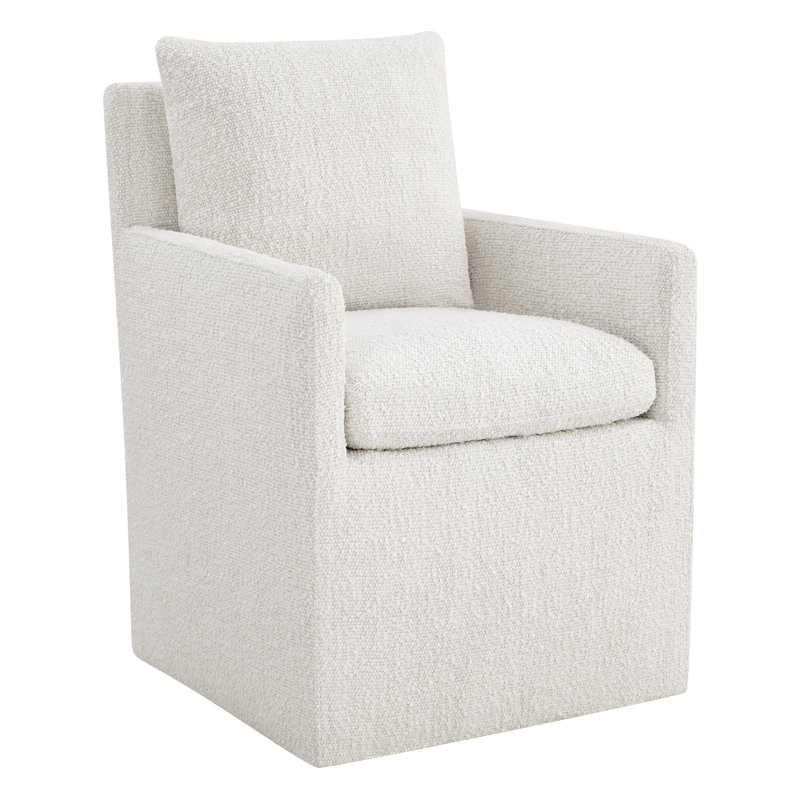 Alayaa Upholstered Armchair, Pearl Polyester