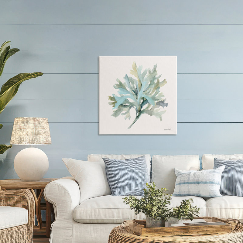 Coastal Bliss, toile de corail, conception par Danhui Nai, H 30 po x l 30 po