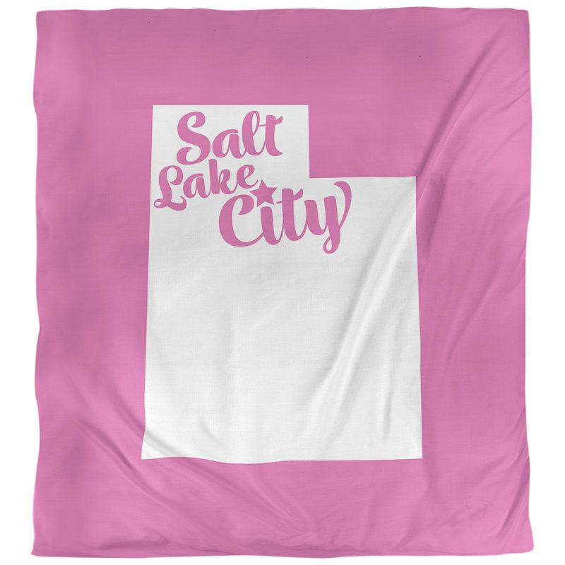 Housse de couette réversible simple Salt Lake City Utah, Microfibre, Housse de couette simple TG, Rose