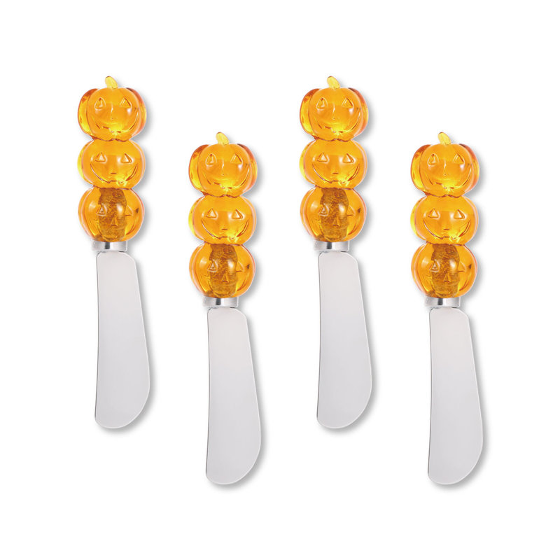 Jack-o-Lantern Transparent Polyresin Cheese Spreader, S4