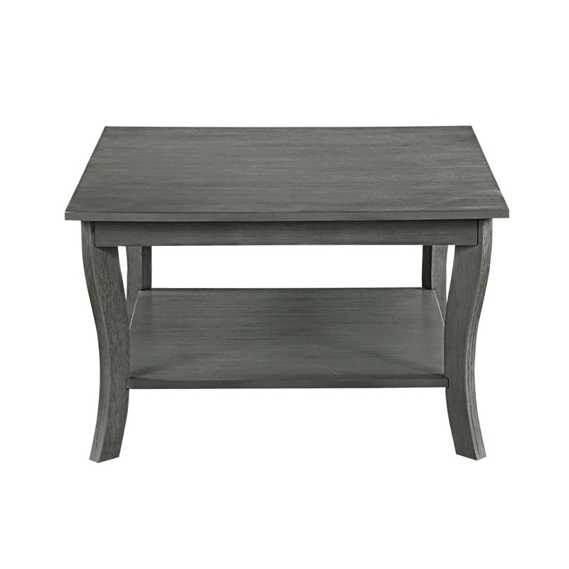 Table basse 30 "avec tablette Carbin, Fil brossé / gris