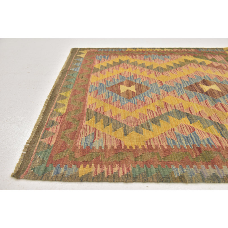Lorain One-of-a-Kind 3'2" X 3'4" New Age Wool Area Rug in Puce