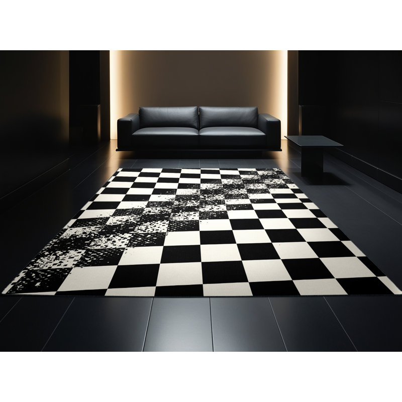 Tapis bleu moelleux moelleux Adlai, 8 x 10