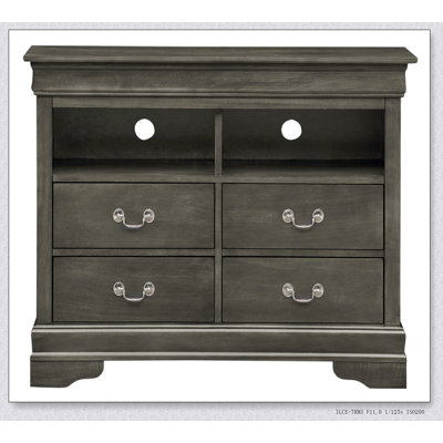 Commode multimédia Louis Phillipe G3105-TV, support stable, conception multifonctionnelle
