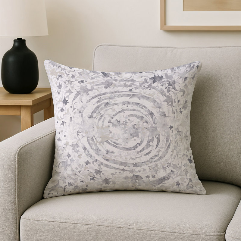 Coussin décoratif intérieur et extérieur Modern, Bleu abstrait 6, Carré 16 po