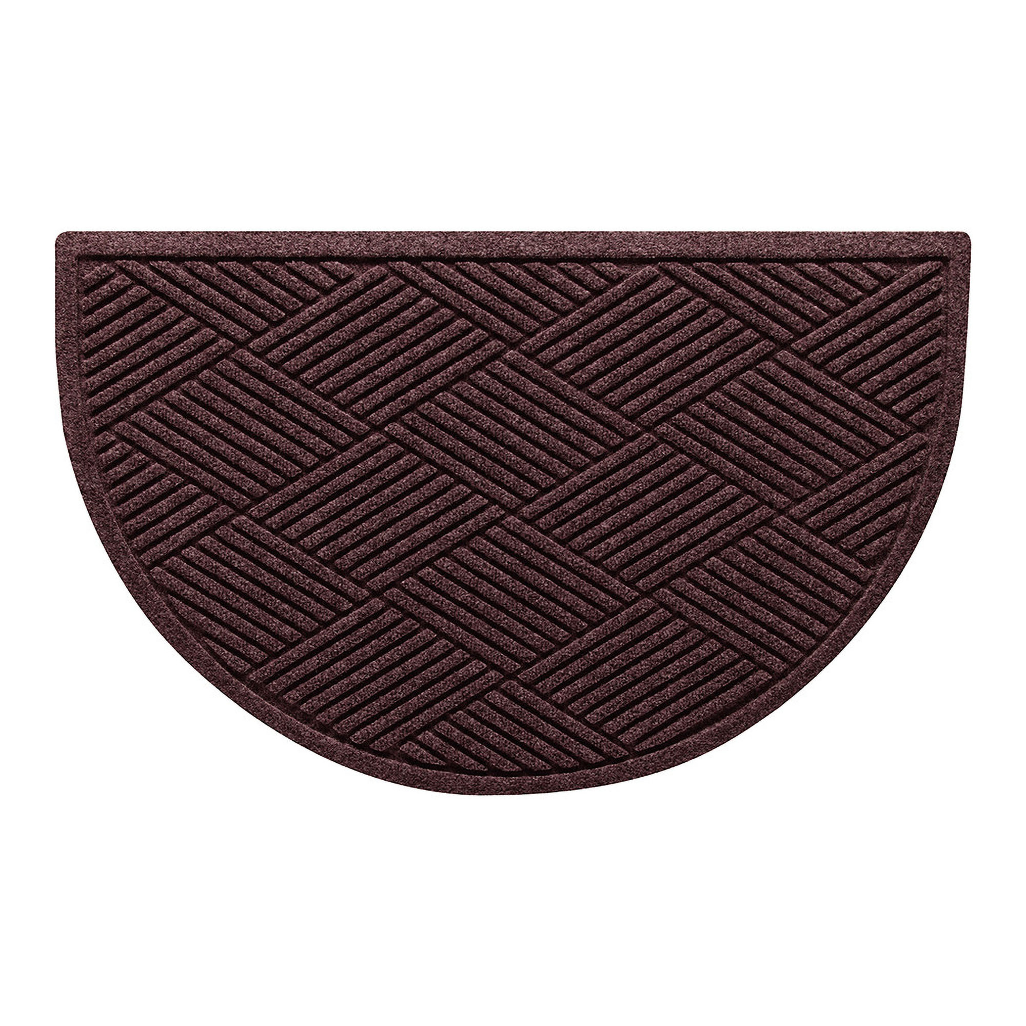 Waterhog Diamonds Indoor Outdoor Doormat, Bordeaux, Half Oval 24" x 39"