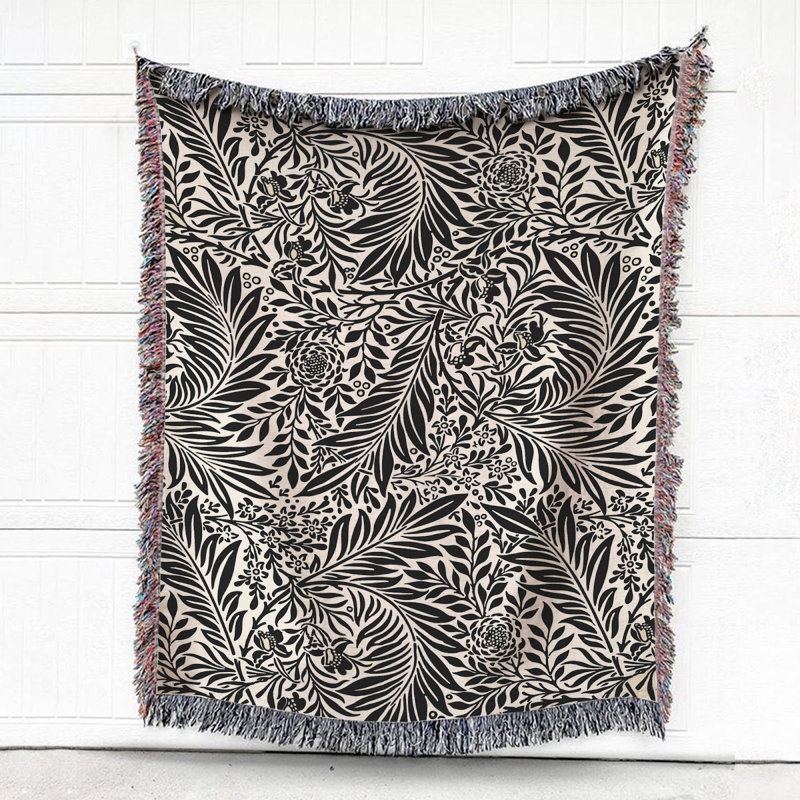 Hand Woven Throw Blanket, 50" W x 60" L