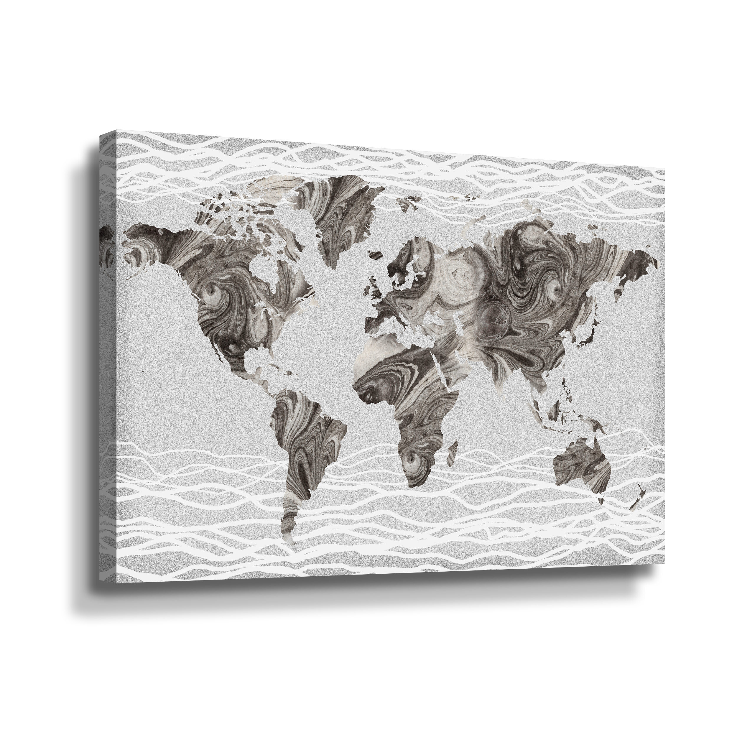 world map silhouette gray