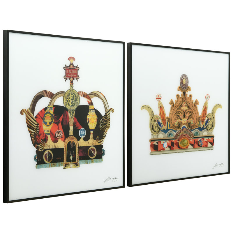 Ensemble de 2 reproductions d’art sur papier, « couronnes » par Alex Zeng