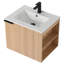 Meuble-lavabo moderne 24 po avec lavabo en céramique blanche Ebern Designs Elmridge - tablettes ouvertes à droite-264194723