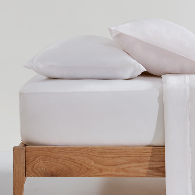 White Full/Double Cotton Bamboo Sheet Set with Pillowcases