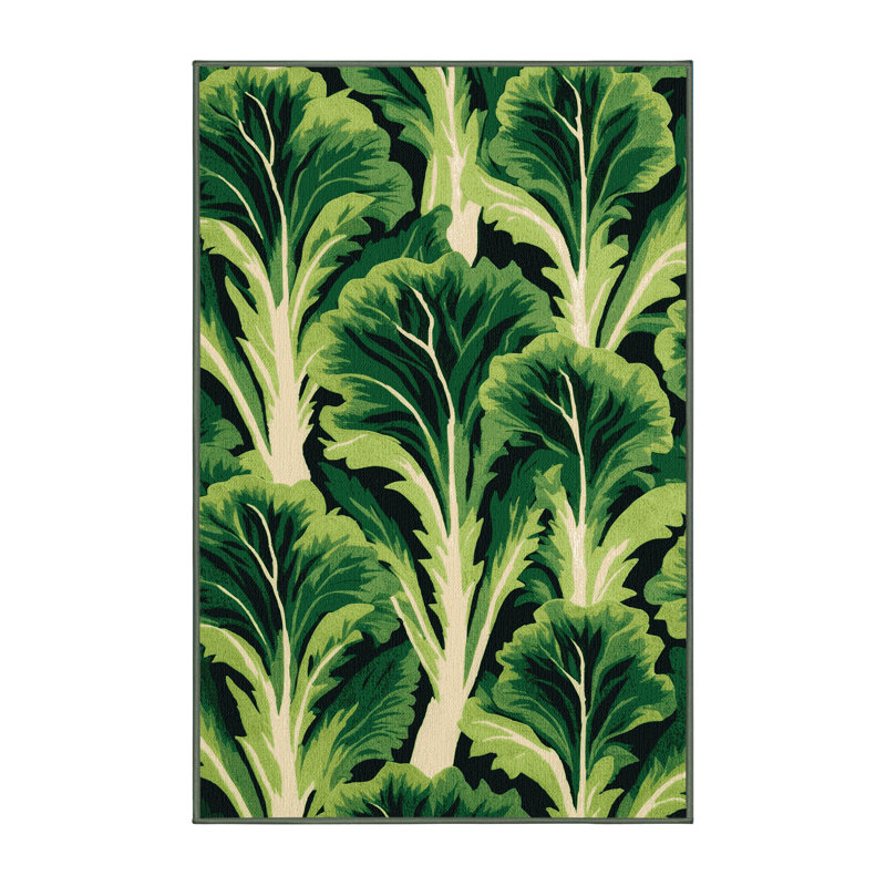  Tapis lavable avec légumes Escarole, Rectangulaire 2 pi x 3 pi