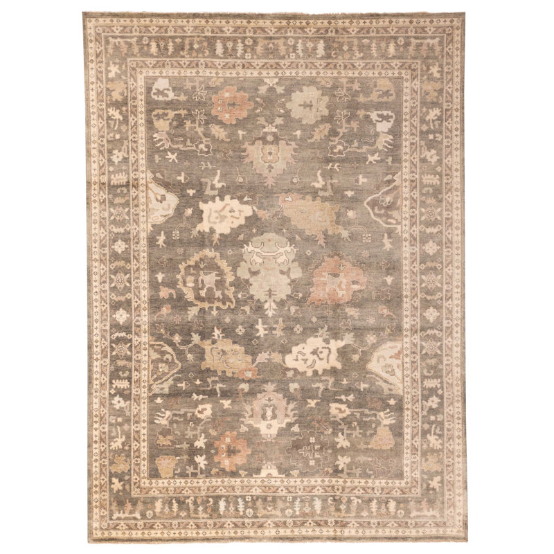 Tapis moderne gris Oushak 10 pi 0 po x 13 pi 11 po