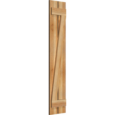 TimberCraft 5 3/8" Spaced Board-n-Batten Shutters w/Z-Bar, Western Red Cedar (Per Pair)