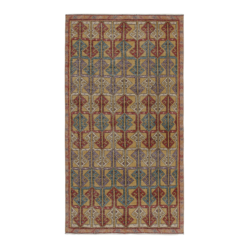 One-of-a-Kind Hand Knotted Area Rug, Rectangle 3'7" x 6'7"