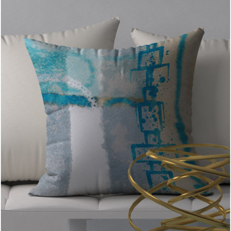 Housse de coussin décorative carrée « Care » du 20e siècle, 24 po x 24 po