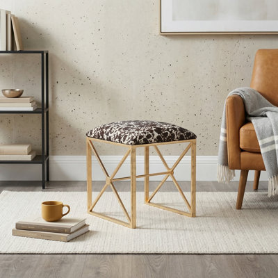 Tabouret en croco blanc et noir