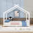 Wood House Floor Bed With Slats-376006403-376006401