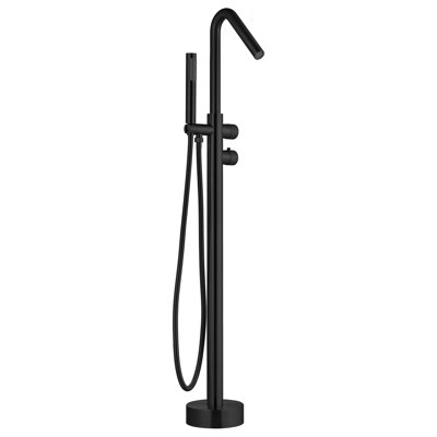 Robinet de baignoire à fixation au sol en acier inoxydable H 46 po de style transitionnel avec bec rotatif pour baignoire H 316