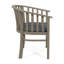 Chaises d'extérieur gris foncé en bois avec coussins, 2. Et confortable pour manger 2 coussins. Stable dans des conditions