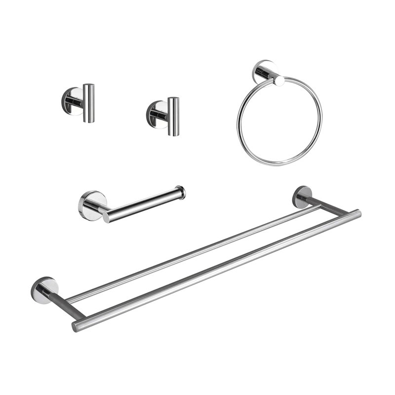 Ensemble de 5 supports à serviettes pour salle de bain, Chrome chrome