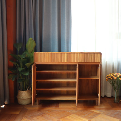 Pure solid wood furniture storage shoe cabinet