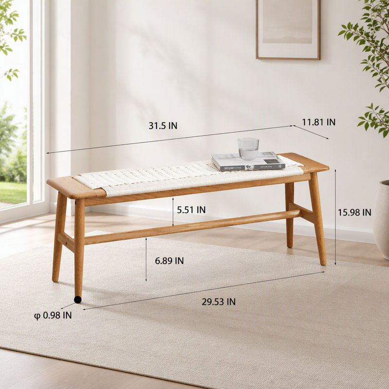 Banc de salle à manger naturel, White