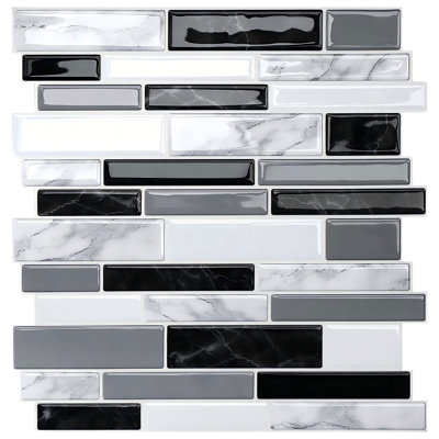 12" x 12" PVC 3D Peel and Stick Backsplash Subway Tile(Set of 10)