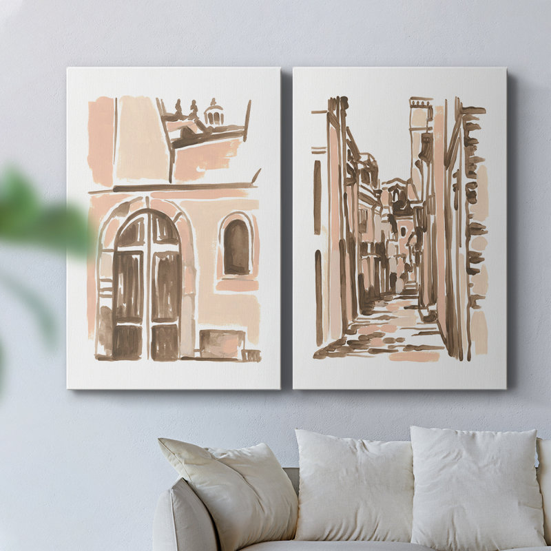 Blush Architecture Study V-Premium Gallery Wrapped Canvas -Ready to Hang