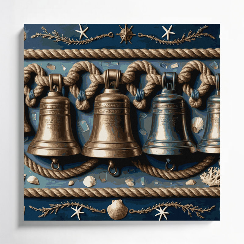 «Coastal Ships Bell», toile sur toile grise, H 16 po x l 16 po
