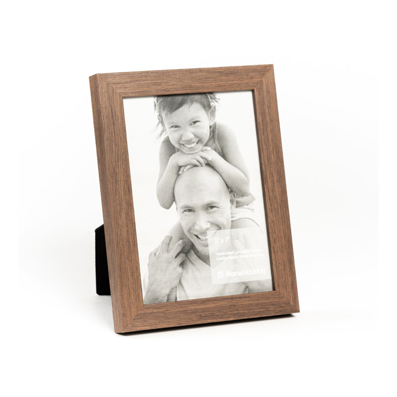 Cadre pour photo simple en bois embossé, Noyer clair, 5 po x 7 po
