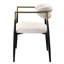 De 2 chaises - Finition lin et noir beige, plateau de table en marbre, structure en métal, dossier rembourré confortable, largeur / profondeur de 19 po, revêtement de 2 pièces intrigant, sièges, profondeur, largeur, limite de poids de 220 lb