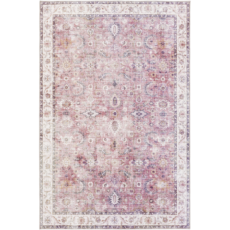 Tapis oriental grenat / mauve Milan, Rectangle 5 pi x 7 pi 6 po