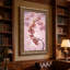 Art mural sur toile Cherry Blossom Branch Over Rippling Water-1710017329