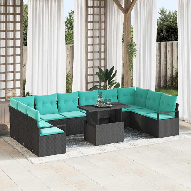 Ensemble de canapé de jardin avec coussin 11 pièces vidaXL