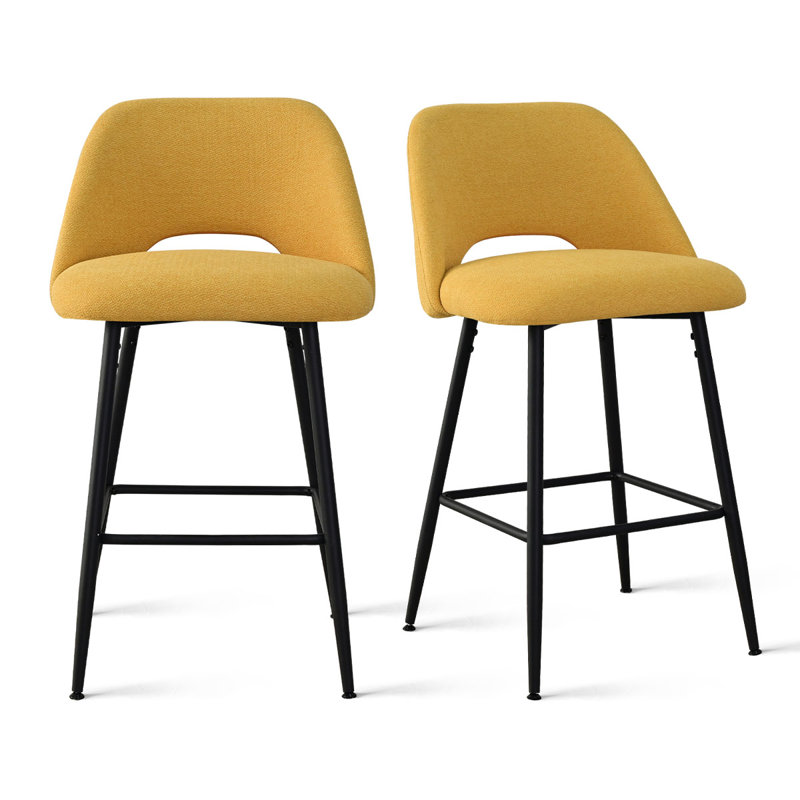 Jayden 26.5'' Upholstered Counter Stool, Yellow