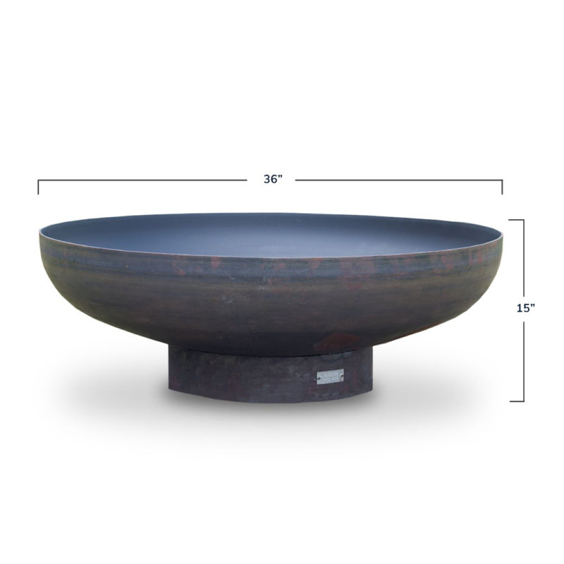 Harrogate Steel Wood Burning Fire Pit, 15" H x 36" W x 36" D