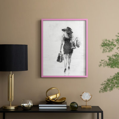 Shopping Day II Framed Print - Solid Wood