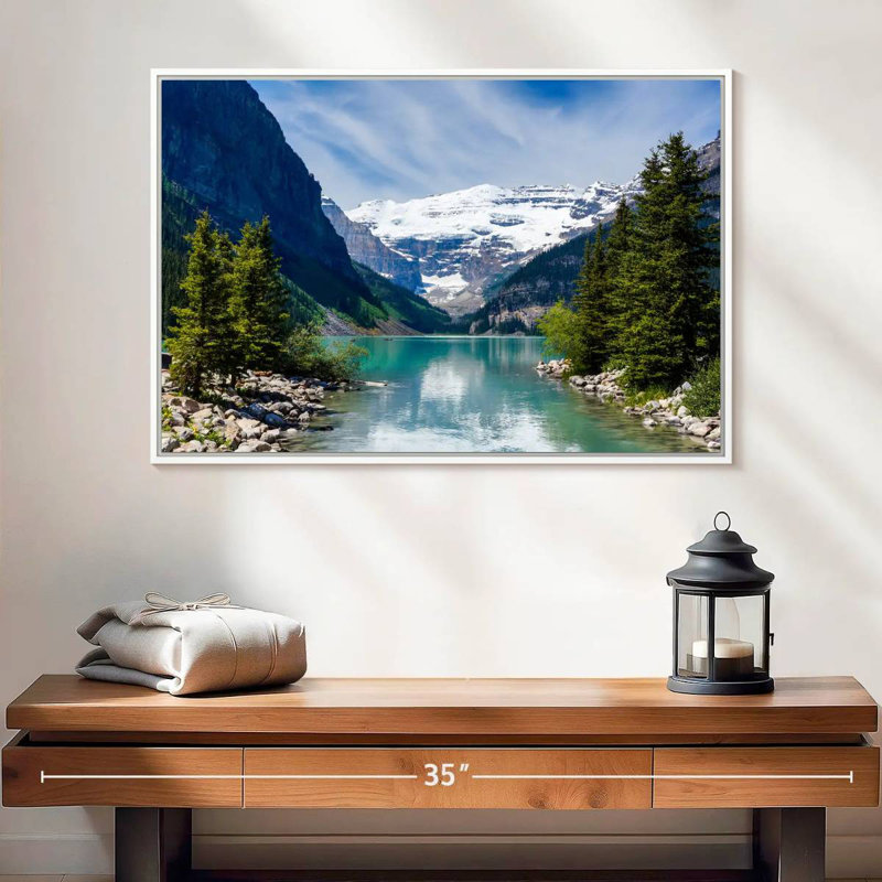 Splendide lac Louise, Cadre flottant blanc, 25 po x 17 po