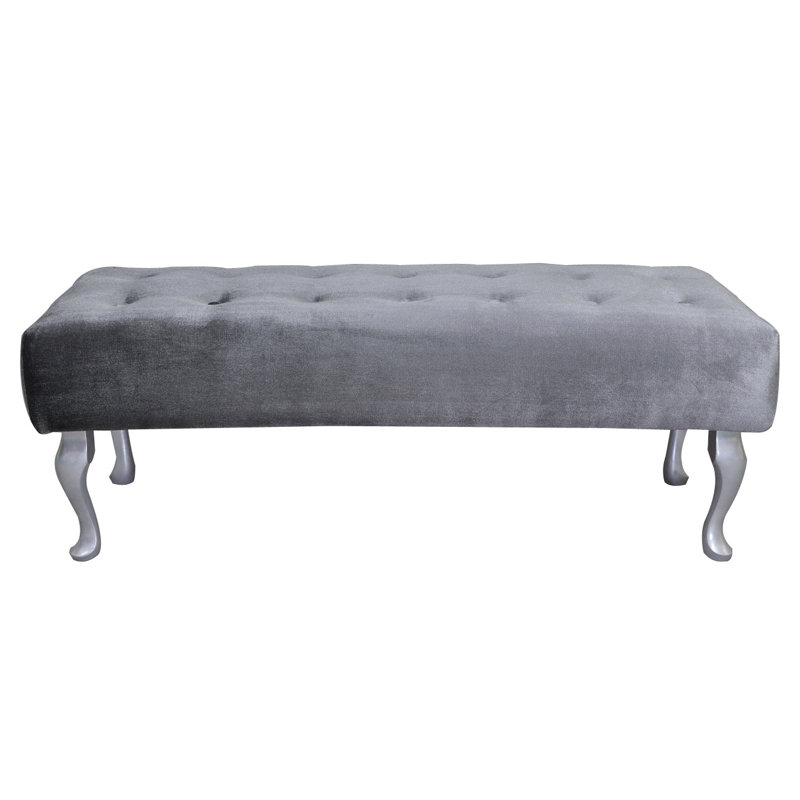 Glamour Upholstered Bench, Grey