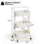 Chariot utilitaire de rangement roulant en métal à 3 niveaux-46773506