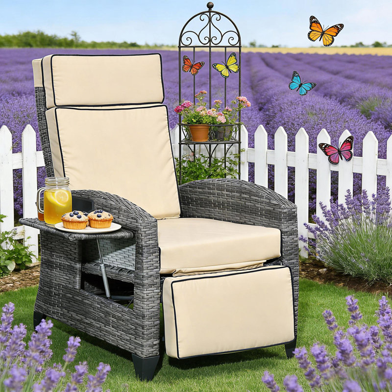 Méridienne inclinable, Fauteuil inclinable d'extérieur, Kaki