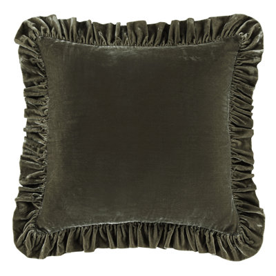 Stella Faux Silk Velvet Classic Chic Modern Rustic Ruffled Euro Sham