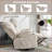 Recliner Sofa with Heated Massage, USB Port, 2 Cup Holders &amp; Side Pockets | Beige | Metal &amp; Wood Frame-412012028-412012029