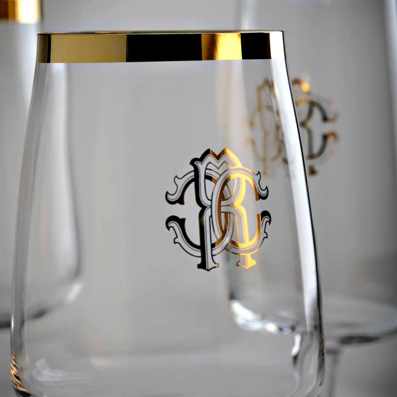 Wine Goblet NEW MONOGRAM  Gold 14.5 oz, H 8.5 in, 14.5 oz