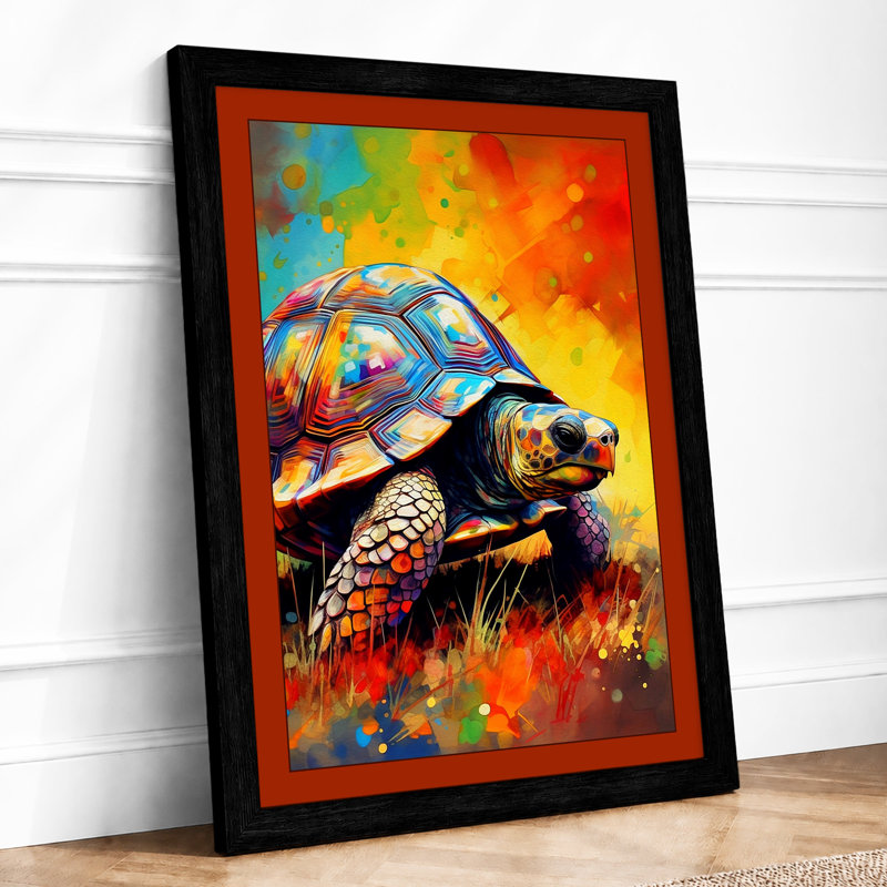 Tortoise In Motion Modern - Print, A1 - 84.1 x 59.4 cm, Black