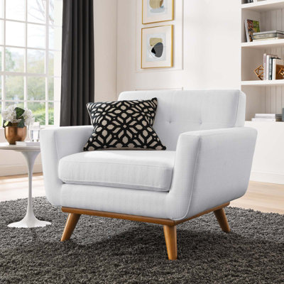 Carson Carrington Sigtuna Wooden Leg Mid-century Armchair