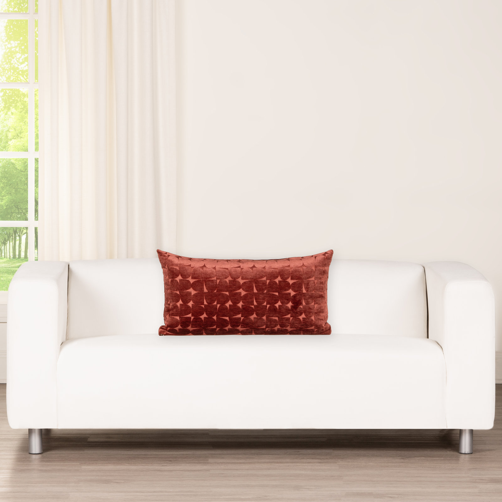 Gumdrop Throw Pillow, Rectangle 21"H x 12"W, Polyester, Red