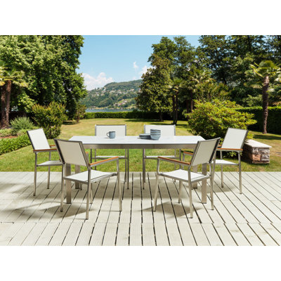 Chryssa 6 - Person Patio Dining Set Rectangular Table