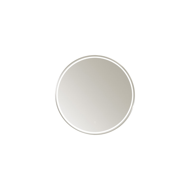 Molly-May Metal Flat Wall Mirror, Matte Black, 32" x 32"